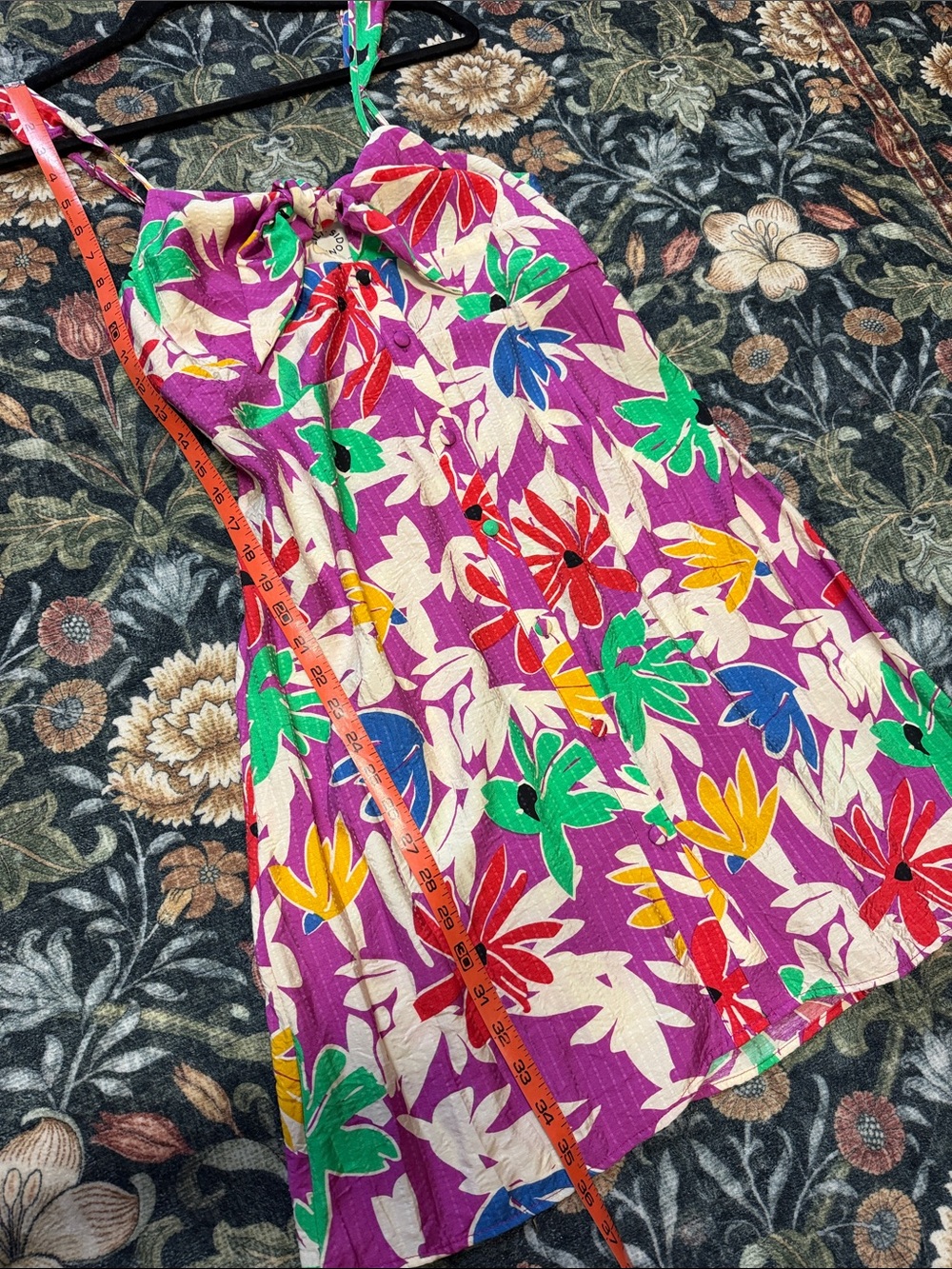 Lili Sidonio Purple Floral Button-Front Sundress Size S.  NEW - Picture 7 of 12